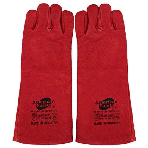 Welding Leather Hand Glove - Red