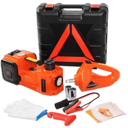 Hydraulic Car Jack Lift With Electric Impact Wrench - 12v