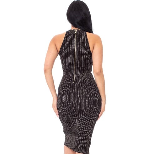 Metallic Thread Pattern Dress