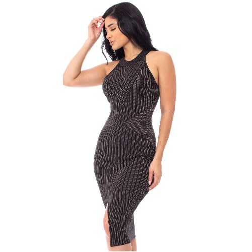 Metallic Thread Pattern Dress