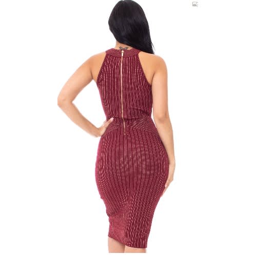 Metalic Thread Pattern Dress