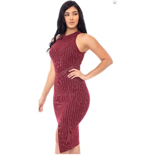 Metalic Thread Pattern Dress