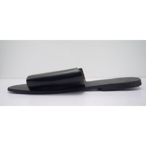 Men's Leather Cover Pam Slippers - Black