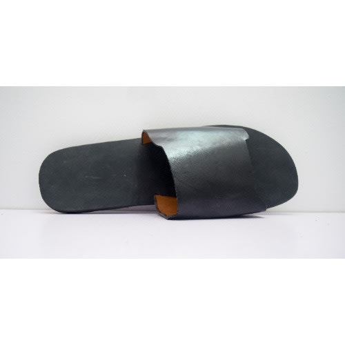 Men's Leather Cover Pam Slippers - Black