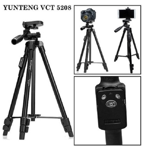 Yunteng VCT-5208 Tripod Stand With Bluetooth Remote Shutter