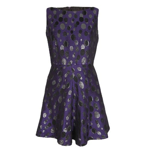Flared Poker Dot Short Sleeveless Dress - Multicolour - Lg-4566