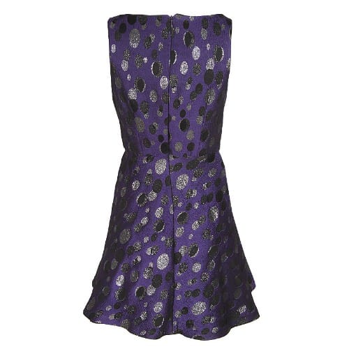 Flared Poker Dot Short Sleeveless Dress - Multicolour - Lg-4566