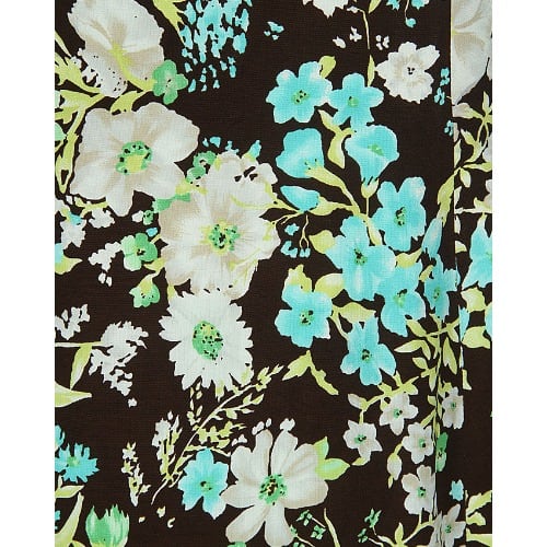 Crafted Floral Sleeve Dress With Belt - Multicolour - Lg-4481