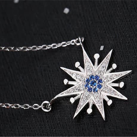 Women Fashion S925 Diamond Silver Pendent Necklace