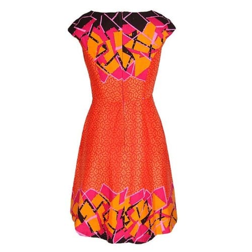 Stoned Ankara Sleeveless Flared Ladies Gown-orange Multi. Lg-4468