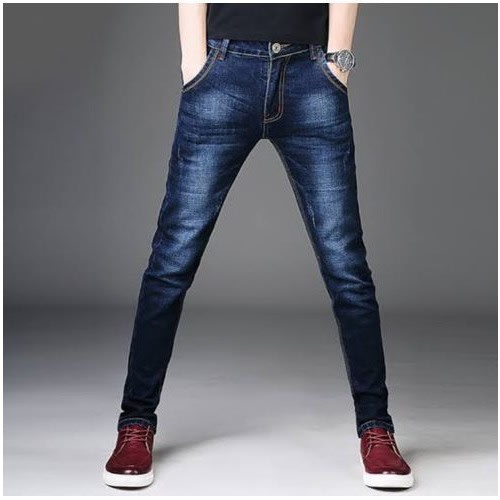 Men Plain Jeans Trouser -Blue