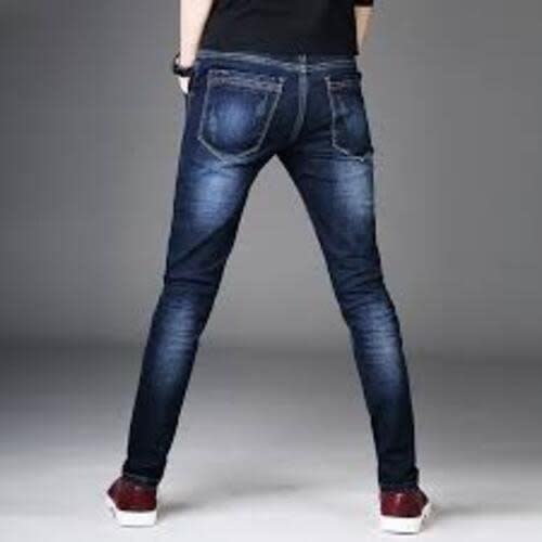 Men Plain Jeans Trouser -Blue