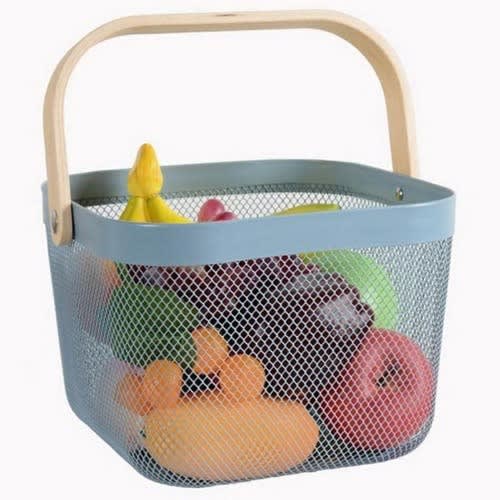 Multifunctional Mesh Basket With Wooden Handle