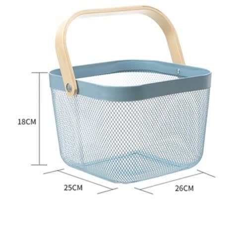 Multifunctional Mesh Basket With Wooden Handle