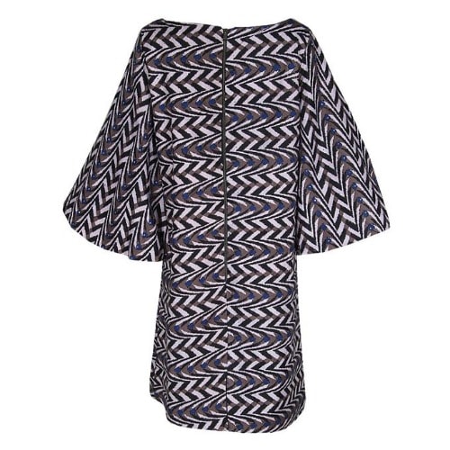 Ladies Ankara Midi Dress With Stoned & Flared Hand - Lg-4476