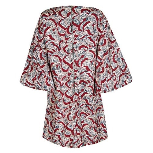 Ladies Ankara Stoned Dress With Flared Hand - Multicolour-lg-4475.