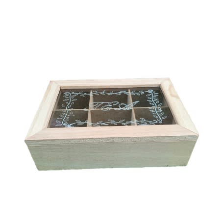 Wooden Tea Box With Glass Lid
