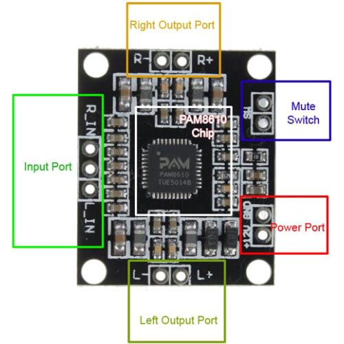 Stereo Class D Audio Amplifier Module - Pam8610