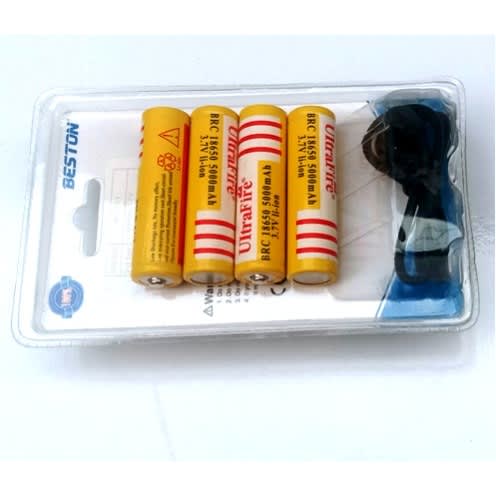 2 Slot Li-ion Battery Charger & 4 Rechargeable Li-ion Battery