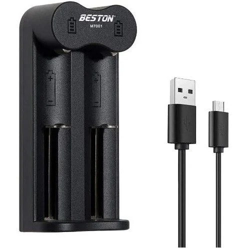 2 Slot Li-ion Battery Charger & 4 Rechargeable Li-ion Battery