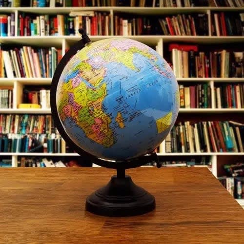 Rotating World Globe Table Decor