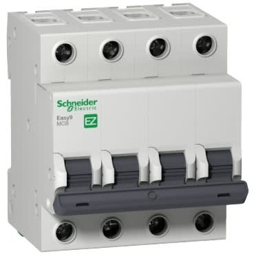 Easy9 Miniature Circuit Breaker, 4p, 32a, C Curve, 6000a
