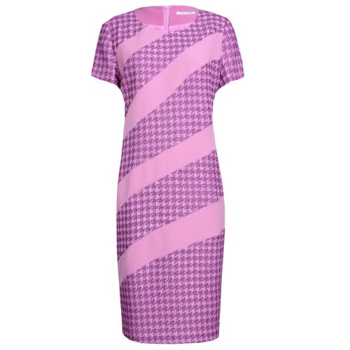 Ladies' Patterned Dress - Pink - Lg-5027