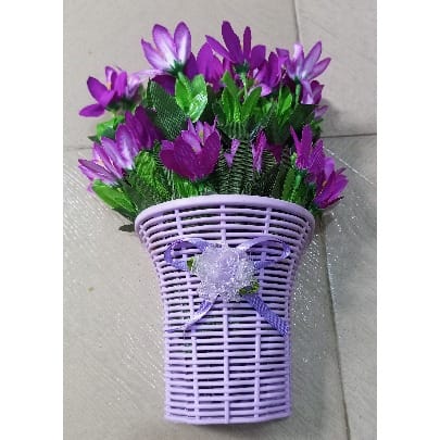 Wall Vase With Artificial Flowers - 10cm