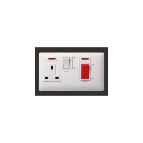 Cooker Control Unit 45a Dp Switch + 13a Socket Dp Switch With Indicator-wdba6120