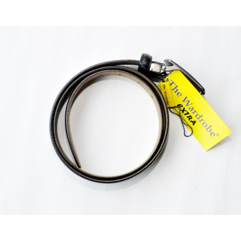 Leather Men Pin Up Plain Belt-Black- Size-135/54 Cm
