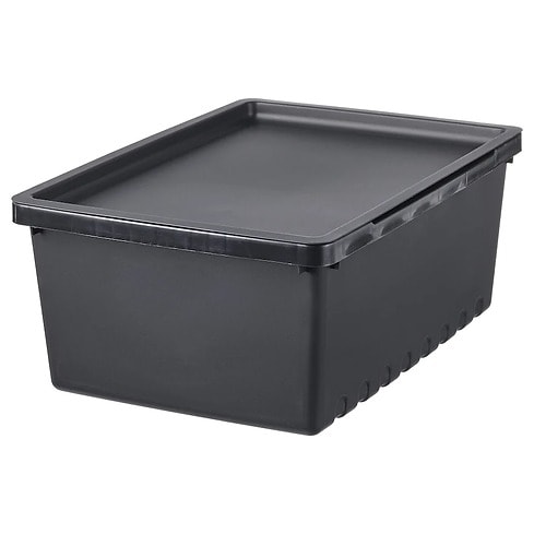 Storage Box With Lid - 35x25x14 Cm/9 Litres - Black