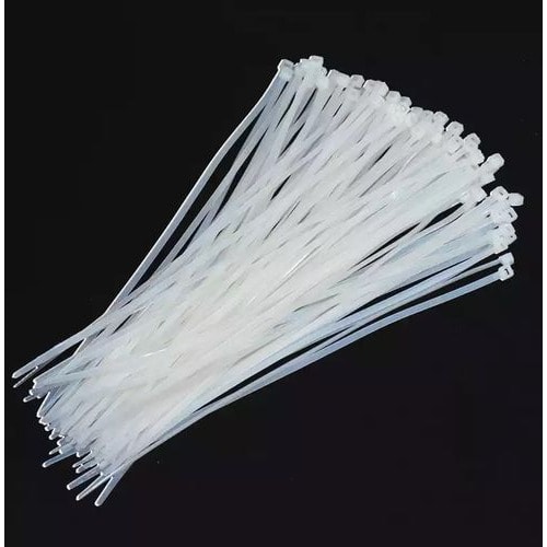 4.8X200mm Self-locking Nylon Cable Tie - 100pcs - White