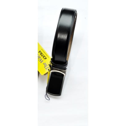Leather Men Pin Up Plain Belt-Black- Size-130/52 Cm