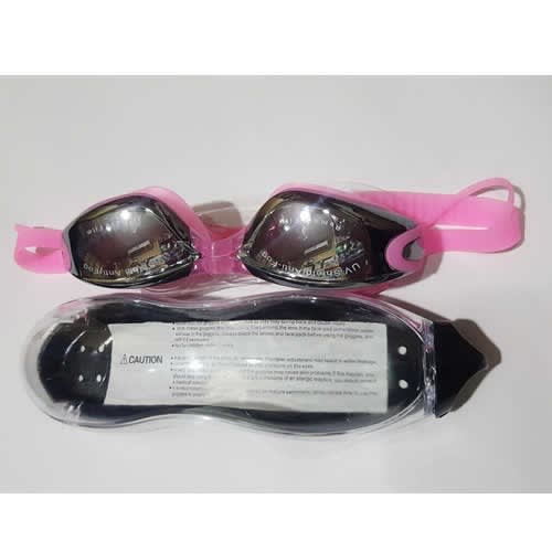 Antifog Mirror Coated Uv Protection Swimming Goggles - Pink