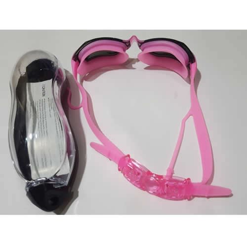 Antifog Mirror Coated Uv Protection Swimming Goggles - Pink