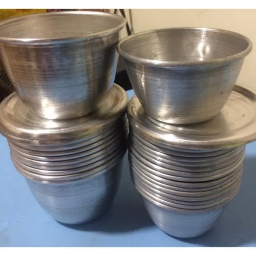 Aluminium Moi-moi Plate With  Lid - 12 Pcs Set
