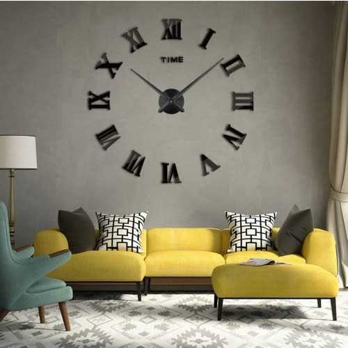 Diy Stick On Wall Clock Large 3D - 120cm