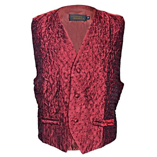 1443 Waist Coat - Wine And Black