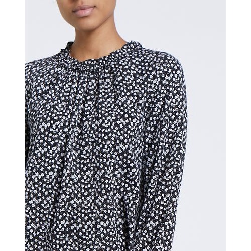 Frill Neck Top- Black/white