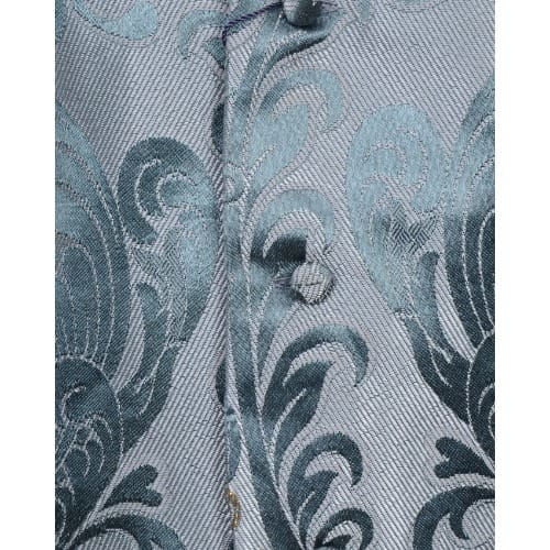 Patterned Men's Waistcoat- Grey & Gold - Mwc-2821