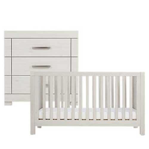 Apex E Cross White Baby Cot With Drawer Chest