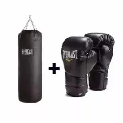 Elite Everlast Punching Bag With Boxing Glove