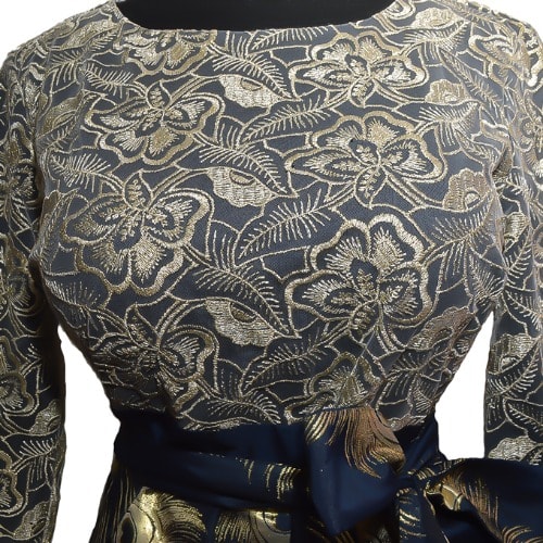 Ladies Lace Shimmery Dress With Belt