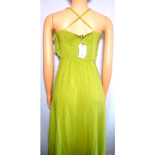Cross Back Long Dress - Green