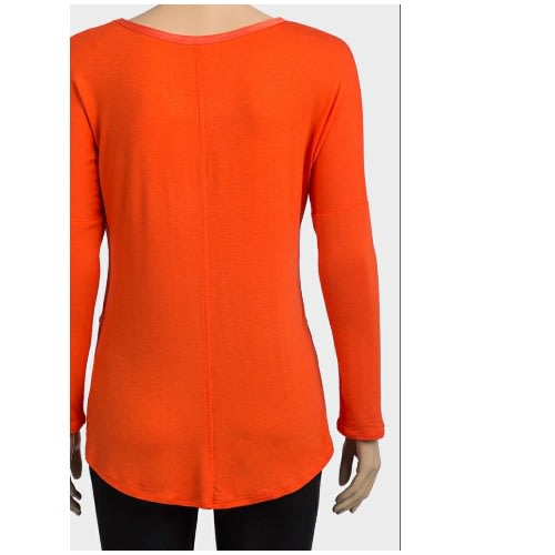 Ladies Sateen Hem Jersey Top - Orange