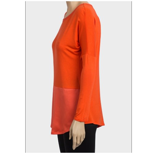 Ladies Sateen Hem Jersey Top - Orange