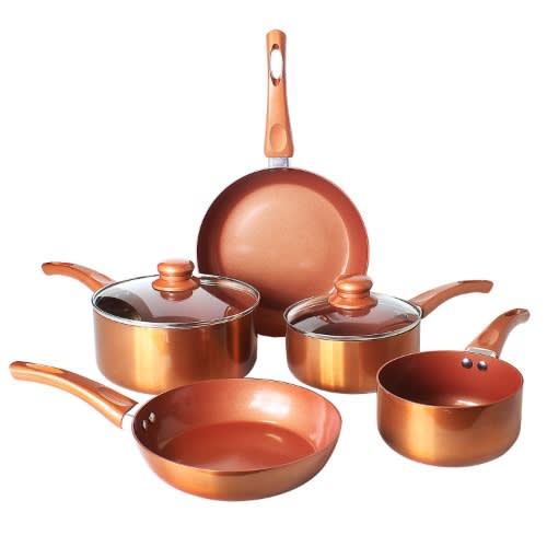 5 Piece Cermalon Cookware Set Copper Collection