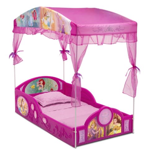 Disney Princess Plastic Sleep And Play Toddler Bed With Canopy