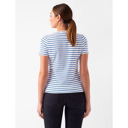 Blue/white Stripped Crew Neck Shirt