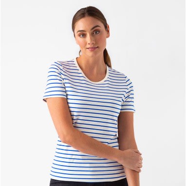 Blue/white Stripped Crew Neck Shirt